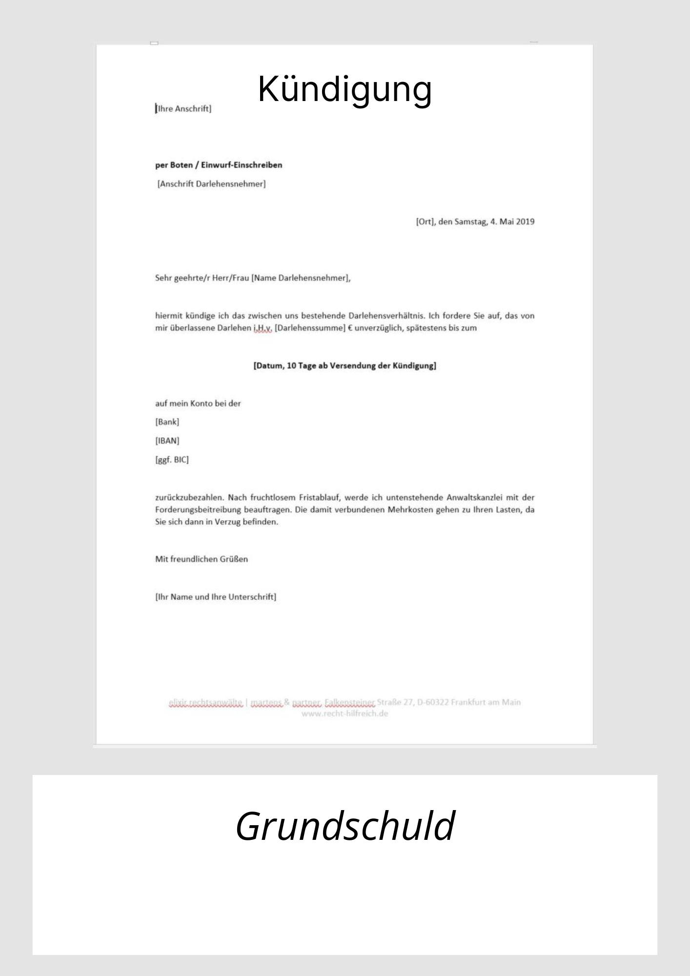 Kündigung Grundschuld